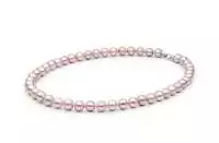 Elegante Perlenkette lavendel rund 10-11 mm, 50 cm, Designverschluss 925er Silber, Gaura Pearls, Estland